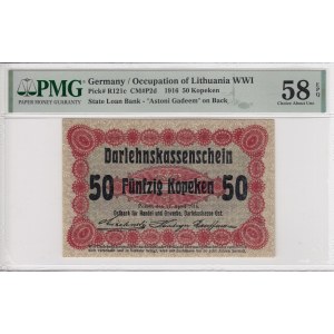 Germany (Occupation of Lithuania WWI, Posen) 50 Kopeken 1916 - PMG 58 EPQ Choice About Unc