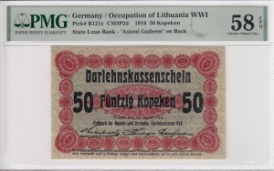 Germany (Occupation of Lithuania WWI, Posen) 50 Kopeken 1916 - PMG 58 EPQ Choice About Unc