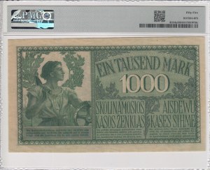 Germany (Occupation of Lithuania WWI, Kowno) 1000 Mark 1918 - PMG 55 About Uncirculated