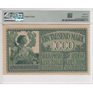 Germany (Occupation of Lithuania WWI, Kowno) 1000 Mark 1918 - PMG 55 About Uncirculated