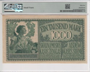 Germany (Occupation of Lithuania WWI, Kowno) 1000 Mark 1918 - PMG 55 About Uncirculated