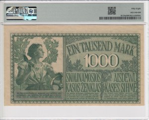 Germany (Occupation of Lithuania WWI, Kowno) 1000 Mark 1918 - PMG 58 Choice About Unc