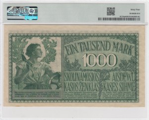 Germany (Occupation of Lithuania WWI, Kowno) 1000 Mark 1918 - PMG 64 Choice Uncirculated