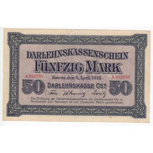 Germany (Occupation of Lithuania WWI, Kowno) 50 Mark 1918