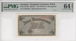 Germany (Occupied Territories WWII) 2 Reichsmark ND (1940-1945) - PMG 64 EPQ Choice Uncirculated