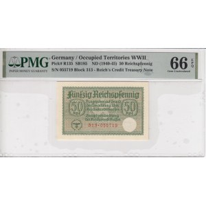Germany (Occupied Territories WWII) 50 Reichspfennig ND (1940-45) - PMG 66 EPQ Gem Uncirculated