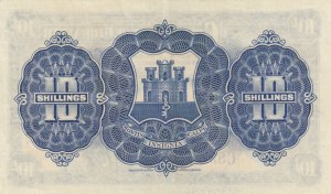 Gibraltar 10 Shillings 1954