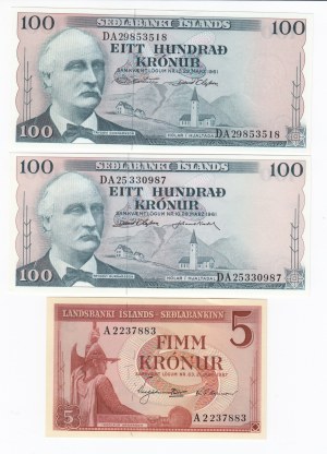 Group of Banknotes: Iceland (3)
