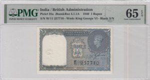 India 1 Rupee 1940 - PMG 65 EPQ Gem Uncirculated