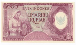Indonesia 5000 Rupiah 1958