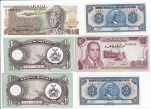 Group of Banknotes: Biafra, Honduras, Israel, Guatemala, Haiti, Morocco, East Caribbean States (12)