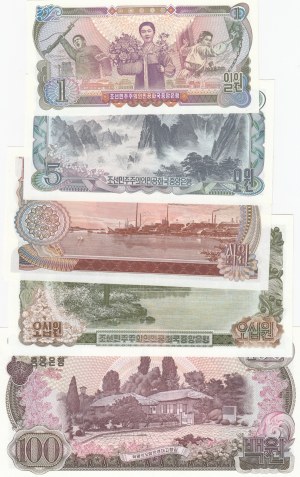 North Korea 1- 100 Won 1978 (5) Specimens