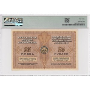 Latvia (Government Currency Note) 25 Rubli 1919 - PMG 58 Choice About Unc