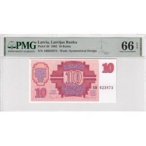 Latvia (Latvijas Banka) 10 Rublu 1992 - PMG 66 EPQ Gem Uncirculated