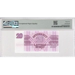 Latvia (Latvijas Banka) 20 Rublu 1992 - PMG 65 EPQ Gem Uncirculated