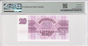 Latvia (Latvijas Banka) 20 Rublu 1992 - PMG 65 EPQ Gem Uncirculated