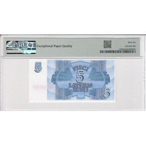 Latvia (Latvijas Banka) 5 Rubli 1992 - PMG 66 EPQ Gem Uncirculated