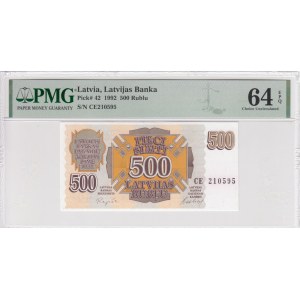Latvia (Latvijas Banka) 500 Rublu 1992 - PMG 64 EPQ Choice Uncirculated