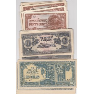 Malaya 50 Cents- 10 Rupees 1942 (20+17+13)