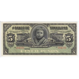 Mexico (Banko de Tamaulipas) 5 Pesos 1902-1914