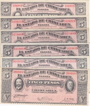 Mexico 5 Pesos 1914 (6) Chihuahua