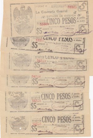 Mexico 5 Pesos 1916 (6) Oaxaca
