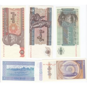 Group of Banknotes: Myanmar & Burma (5)