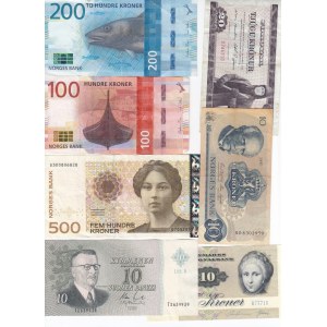 Group of Banknotes: Denmark, Finland, Faeroe Islands, Norway (7)
