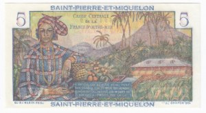 Saint Pierre and Miquelon 5 Francs ND (1950-1960)