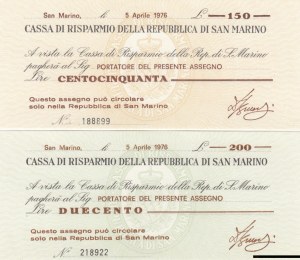 San Marino 150 & 200 Lire 1976 (2)