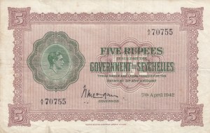 Seychelles 5 Rupees 1942