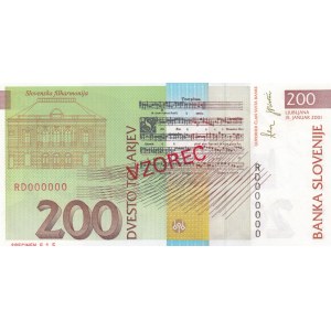 Slovenia 200 Tolarjev 2001 specimen
