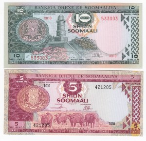 Somalia 5 Shilin 1978 & 10 Shilin 1980 (2)