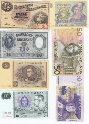 Group of Banknotes: Sweden (7)