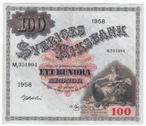Sweden 100 Kronor 1958