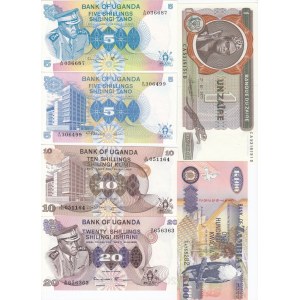 Group of Banknotes: Zaire, Zambia, Uganda (8)