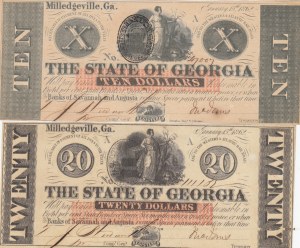 Georgia 10 & 20 Dollars 1862 (2)