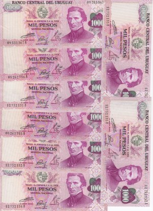Group of Banknotes: Paraguay, Guatemala, Peru, Costa Rica, Uruguay (24)