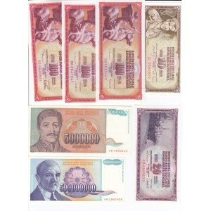 Group of Banknotes: Yugoslavia, Serbia (22)