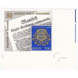 Estonia stamp 7.00 Krooni Manifest 1998 - Unperforated