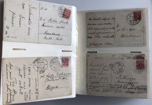 Collection of postcards: mostly Estonian postcards featuring postmarks from the letter L to P (1 album)
