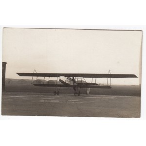 Russian Empire Photocard - Early Military Biplane at Airfield with Tents, ca. WWI Era