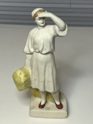 Ukraine (Russia, USSR) Porcelain Figurine (1940s-1950s) - Collective Farm Girl with Sheaf (Reaper)