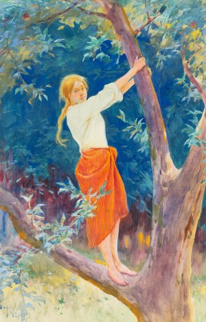 Tadeusz Popiel (1863 Szczucin - 1913 Krakow), In the sun - Peaches