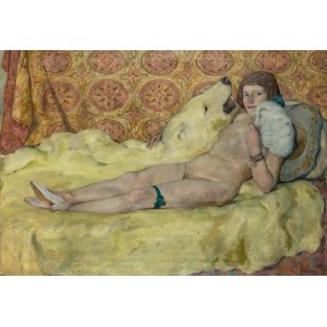 Włodzimierz Błocki (1885-1921), Akt z niedźwiedziem, 1912 r.