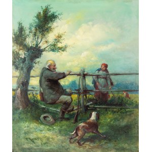 Franciszek Kostrzewski (1826 Warszawa - 1911 tamże), Pogawędka przy płocie