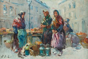 Erno Erb (1878 or 1890 Lviv - 1943 there), Lviv bribes with milk cans