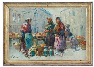 Erno Erb (1878 or 1890 Lviv - 1943 there), Lviv bribes with milk cans
