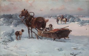 Jan Konarski (1850-1918), On the way to the hunt