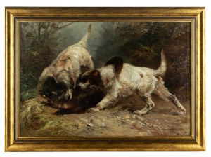 Henry Schouten (1864-1927), Two hunting dogs